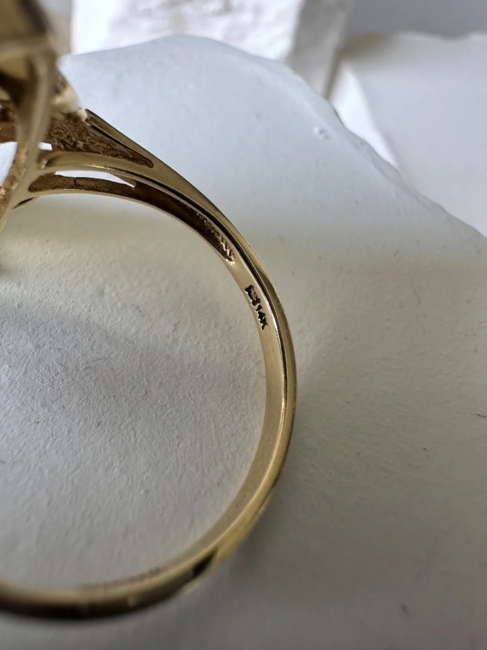 👑 MASSIVE 14k Gold 24mm Bicolor Citrine Smoky Quartz Statement Ring 🤎 Size 8.5